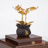 Quà tặng Chậu Lan 3 Cành dát vàng 24k ACT GOLD ISO 9001:2015