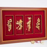 Tranh Tứ Quý dát vàng 24k ACT GOLD ISO 9001:2015 (Mẫu 6)