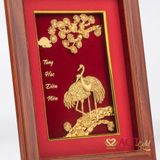 Quà tặng Tranh Tùng Hạc dát vàng 24k ACT GOLD ISO 9001:2015
