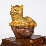 Quà tặng Tượng Mèo Hoàng Gia dát vàng 24k ACT GOLD ISO 9001:2015