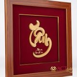 Quà tặng Tranh Chữ Tâm dát vàng 24k ACT GOLD ISO 9001:2015 (Mẫu 6)