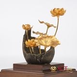 Quà tặng Hồ Sen 6 Cành dát vàng 24k ACT GOLD ISO 9001:2015