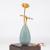 Quà tặng Lọ Hoa Sen 2 Cành dát vàng 24k ACT GOLD ISO 9001:2015