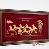 Quà tặng Tranh Bát Mã dát vàng 24k  ACT GOLD ISO 9001:2015