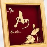 Quà tặng Tranh Chữ An Hoa Sen dát vàng 24k ACT GOLD ISO 9001:2015