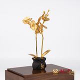 Quà tặng Chậu Lan 2 Cành dát vàng 24k ACT GOLD ISO 9001:2015