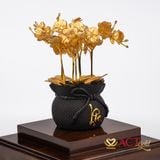 Quà tặng Chậu Lan 8 Cành dát vàng 24k ACT GOLD ISO 9001:2015