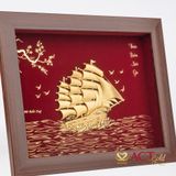 Quà tặng tranh Thuyền dát vàng 24k ACT GOLD ISO 9001:2015 (Mẫu 1)