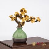Quà tặng Bình Hoa Mai dát vàng 24k ACT GOLD ISO 9001:2015