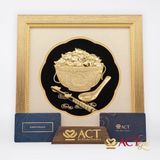 Quà tặng Tranh Bát cơm vàng sung túc 24k ACT GOLD ISO 9001:2015