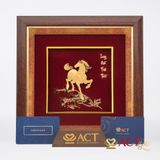Tranh Long Mã Tinh Thần dát vàng 24k ACT GOLD ISO 9001:2015 (Mẫu 2)