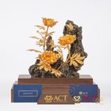 Quà tặng Hoa Mẫu Đơn Tiểu Cảnh Dát Vàng 24k ACT GOLD ISO 9001:2015