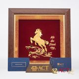 Quà Tặng Tranh Ngựa Mã Đáo Thành Công dát vàng 24k ACT GOLD ISO 9001:2015