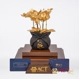 Quà tặng Chậu Lan 7 Cành dát vàng 24k ACT GOLD ISO 9001:2015