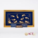 Quà tặng Tranh Cửu Ngư dát vàng 24k ACT GOLD ISO 9001:2015