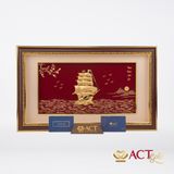 Quà tặng tranh Thuyền dát vàng 24k ACT GOLD ISO 9001:2015 (Mẫu 26)