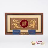 Quà tặng tranh Long Phụng Sum Vầy dát vàng 24k ACT GOLD ISO 9001:2015