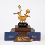 Quà tặng Chậu Sen 5 Cành dát vàng 24k ACT GOLD ISO 9001:2015