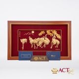 Tranh Tùng Hạc dát vàng 24k ACT GOLD ISO 9001:2015 (Mẫu 1)