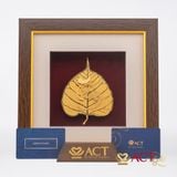 Tranh Chữ Tâm Lá Bồ Đề Dát Vàng 24K ACT GOLD ISO 9001:2015