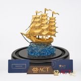 Quà tặng Thuyền Buồm dát vàng 24k ACT GOLD ISO 9001:2015