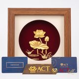 Quà tặng Tranh Hoa Sen dát vàng 24k ACT GOLD ISO 9001:2015
