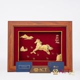 Quà tặng Tranh Độc Mã Truy Phong dát vàng 24k ACT GOLD ISO 9001:2015