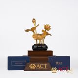 Quà tặng Chậu Sen 5 Cành dát vàng 24k ACT GOLD ISO 9001:2015