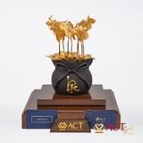 Quà tặng Chậu Lan 9 Cành dát vàng 24k ACT GOLD ISO 9001:2015