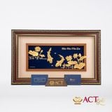 Quà tặng tranh Cá Chép Hoa Sen dát vàng 24k ACT GOLD ISO 9001:2015 (Mẫu 4)