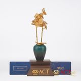 Quà tặng Bình Hoa Lan 2 Cành dát vàng 24k ACT GOLD ISO 9001:2015