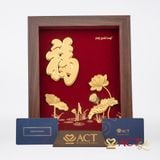 Quà tặng Tranh Chữ Phúc dát vàng 24k ACT GOLD ISO 9001:2015(Mẫu 1)