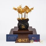Quà tặng Chậu Lan 8 Cành dát vàng 24k ACT GOLD ISO 9001:2015