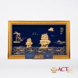 Quà tặng Tranh Đôi Thuyền dát vàng 24k ACT GOLD ISO 9001:2015