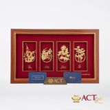 Tranh Tứ Quý  dát vàng 24k ACT GOLD ISO 9001:2015 (Mẫu 3)