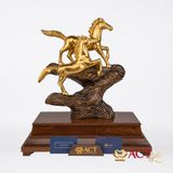 Quà tặng Song Mã dát vàng 24k ACT GOLD ISO 9001:2015 (mẫu 3)