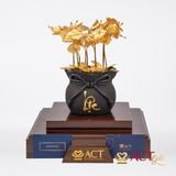 Quà tặng Chậu Lan 10 Cành dát vàng 24k ACT GOLD ISO 9001:2015