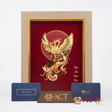 Quà tặng tranh Đôi Chim Công dát vàng 24k ACT GOLD ISO 9001:2015