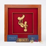 Quà tặng Tranh Thư Pháp Chữ Thọ dát vàng 24k ACT GOLD ISO 9001:2015