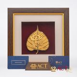 Tranh Chữ Phúc Lá Bồ Đề Dát Vàng 24K ACT GOLD ISO 9001:2015