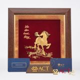 Quà Tặng Tranh Ngựa Vạn Dặm Hanh Thông dát vàng 24k ACT GOLD ISO 9001:2015
