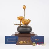 Quà tặng Bình Hoa Sen dát vàng 24k ACT GOLD ISO 9001:2015