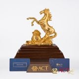 Quà tặng Ngựa Tài Lộc dát vàng 24k ACT GOLD ISO 9001:2015 (Mẫu 2)