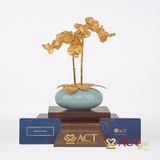 Quà tặng Bình Hoa Lan 2 Cành dát vàng 24k ACT GOLD ISO 9001:2015
