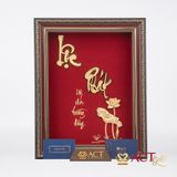 Quà tặng tranh Chữ Lộc Phát dát vàng 24k ACT GOLD ISO 9001:2015