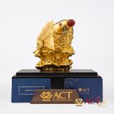 Qùa tặng Cá Chép Tài Lộc dát vàng 24k ACT GOLD ISO 9001:2015