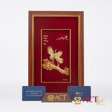 Quà tặng tranh Đôi Hạc dát vàng 24k ACT GOLD ISO 9001:2015 (Mẫu 1)