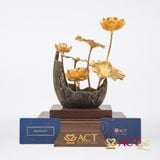 Quà tặng Hồ Sen 6 Cành dát vàng 24k ACT GOLD ISO 9001:2015