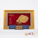 Quà tặng tranh Đôi Chim Công dát vàng 24k ACT GOLD ISO 9001:2015