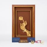 Tranh Sen Vàng Thoát Tục (Tay Phải) dát vàng 24k ACT GOLD ISO 9001:2015